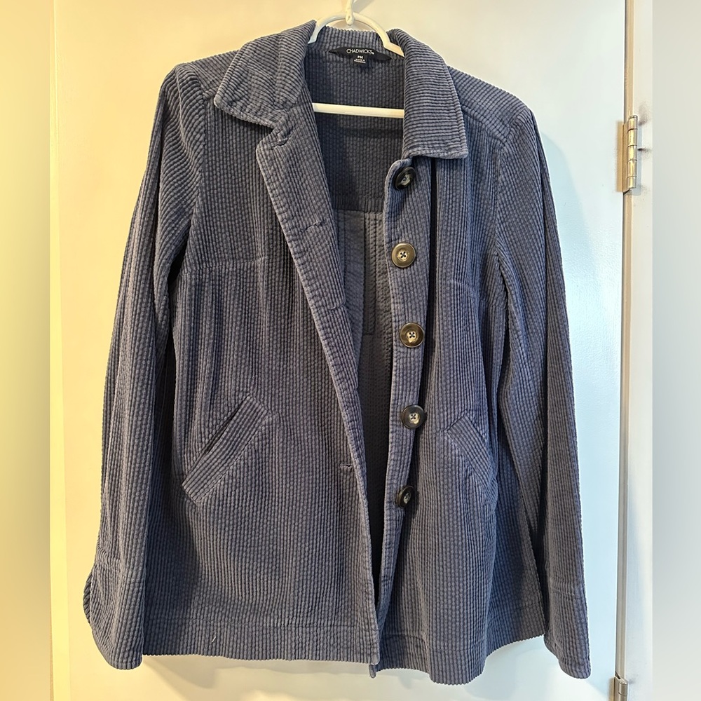 Corduroy Jacket Dark Blue Petite Medium - Picture 3 of 5